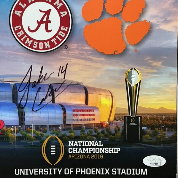 Jake Coker Autographed Alabama Crimson Tide 2016 National Championship Program JSA COA - Image 2