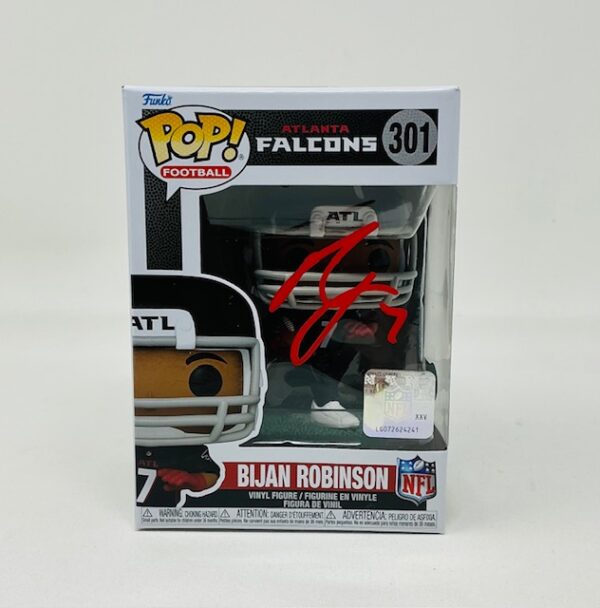Bijan Robinson Autographed Atlanta Falcons Funko Pop #301 Beckett