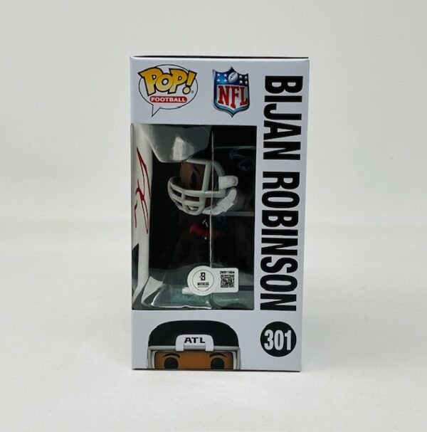 Bijan Robinson Autographed Atlanta Falcons Funko Pop #301 Beckett - Image 6