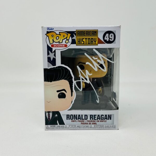 Dennis Quaid Autographed American History Ronald Reagan Funko Pop #49 Beckett