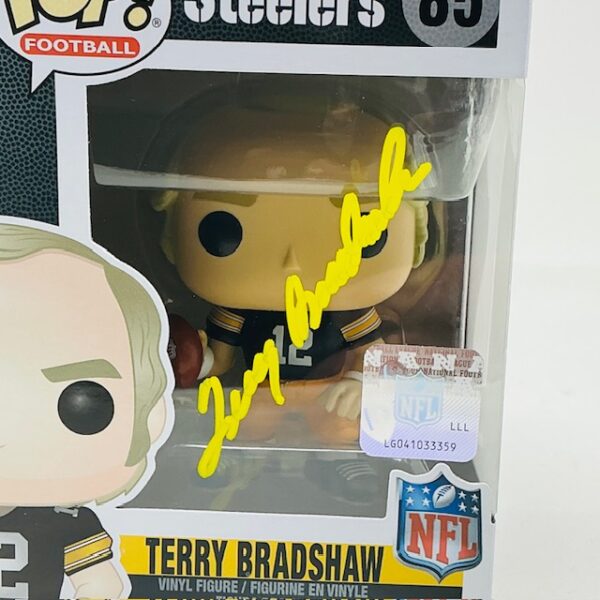 Terry Bradshaw Autographed Pittsburgh Steelers Funko Pop #85 Beckett - Image 3