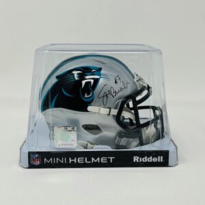 Steve Beuerlein Autographed Carolina Panthers Mini Speed Helmet Schwartz COA