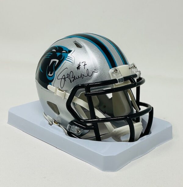 Steve Beuerlein Autographed Carolina Panthers Mini Speed Helmet Schwartz COA - Image 4
