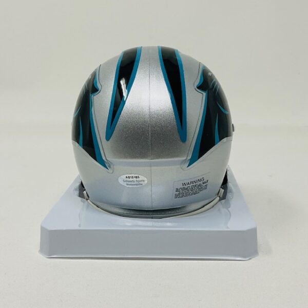 Steve Beuerlein Autographed Carolina Panthers Mini Speed Helmet Schwartz COA - Image 5