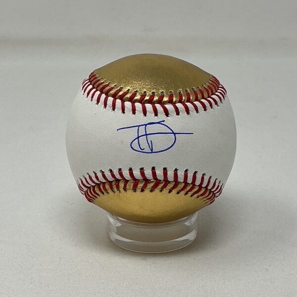 Tommy DeVito Autographed NFL New England Patriots Gold ROML Baseball JSA