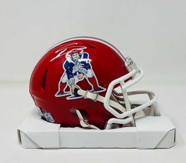 Stefon Diggs Autographed New England Patriots Custom Mini Speed Helmet Beckett BAS - Image 2