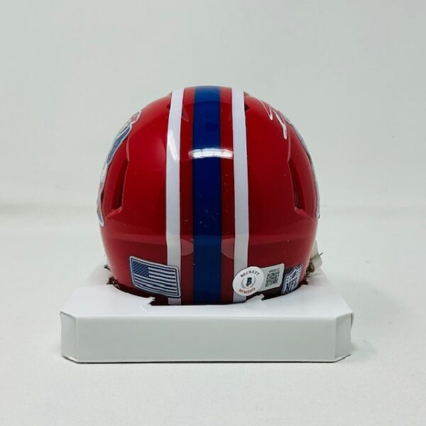 Stefon Diggs Autographed New England Patriots Custom Mini Speed Helmet Beckett BAS - Image 6