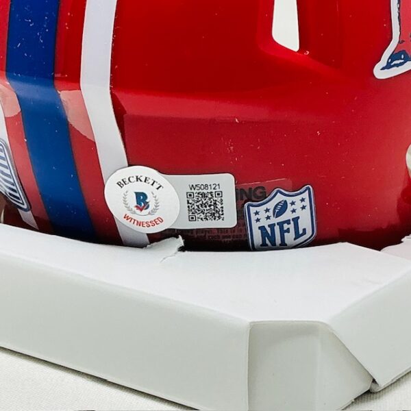 Stefon Diggs Autographed New England Patriots Custom Mini Speed Helmet Beckett BAS - Image 7