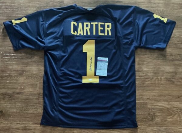 Anthony Carter Autographed Michigan Wolverines College Style Jersey JSA COA