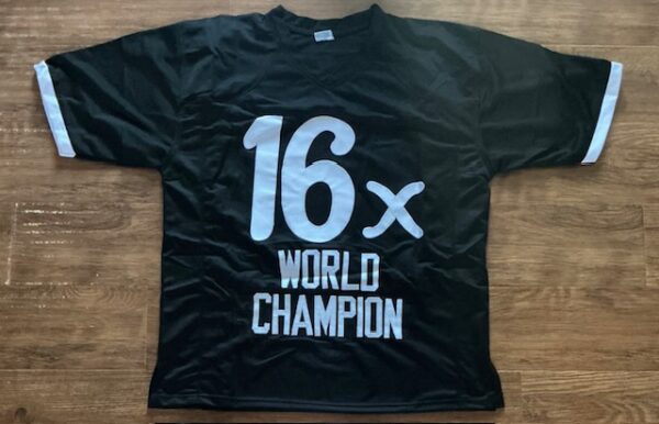Ric Flair Autographed Black Wrestling WCW WWF 16x World Champion Jersey Shirt JSA COA - Image 4