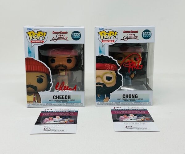 Cheech & Chong Autographed Up In Smoke Funko Pops #1558 & #1559 JSA COA