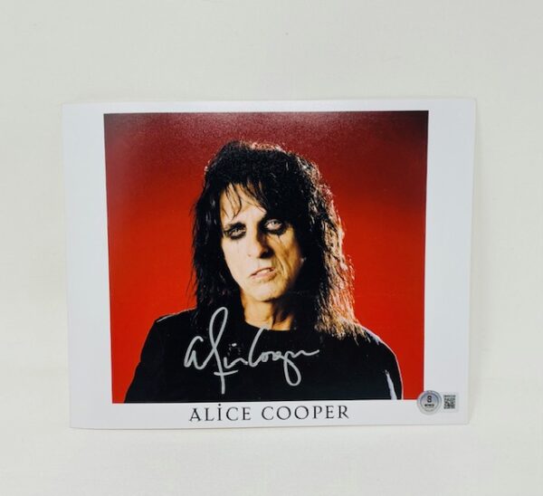 Alice Cooper Autographed HOF Rock Band Promotional 8X10 Photo Stock Beckett