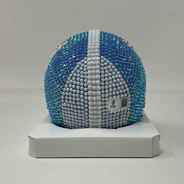 Calvin Ridley Autographed Houston Oilers Custom Beaded Throwback Mini Helmet Beckett BAS - Image 8