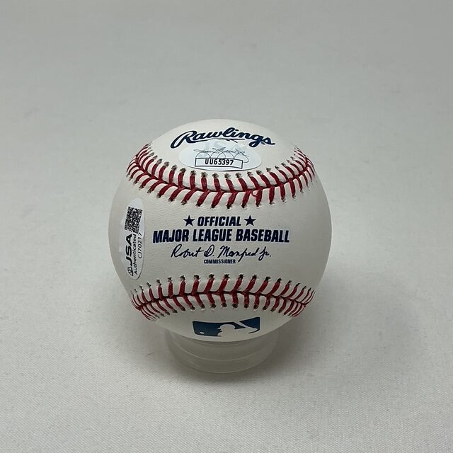 Jesse Ventura Autographed 38th governor of Minnesota & WWF Wrestler ROML Baseball JSA COA - Image 3