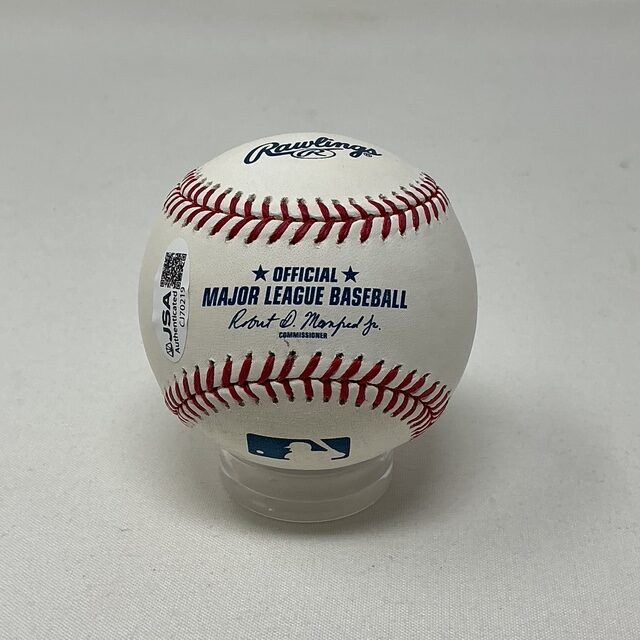 Stacy Carter Autographed WWF Wrestling Women's Championship ROML Baseball JSA COA - Image 4