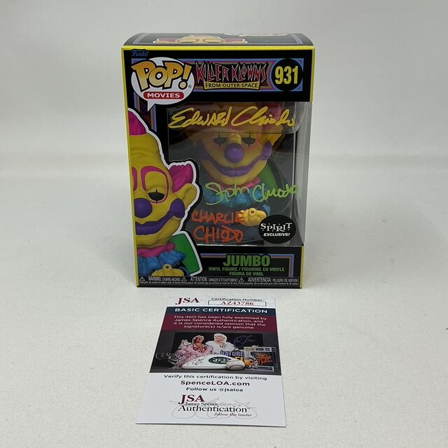 Chiodo Brothers Autographed Killer Klowns From Outer Space Jumbo Funko Pop #931 JSA COA
