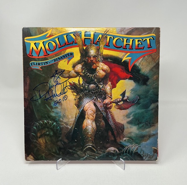 Dave Hlubek Autographed X2 Molly Hatchet Flirtin' with Disaster Vinyl Record JSA COA