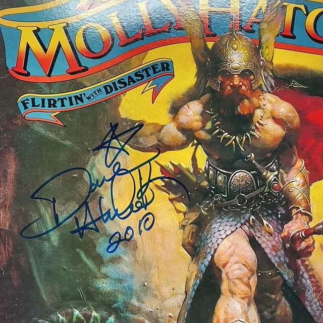 Dave Hlubek Autographed X2 Molly Hatchet Flirtin' with Disaster Vinyl Record JSA COA - Image 3