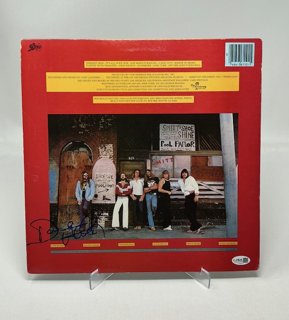 Dave Hlubek Autographed X2 Molly Hatchet Flirtin' with Disaster Vinyl Record JSA COA - Image 4