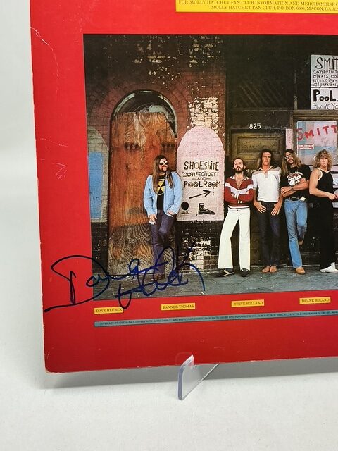 Dave Hlubek Autographed X2 Molly Hatchet Flirtin' with Disaster Vinyl Record JSA COA - Image 5