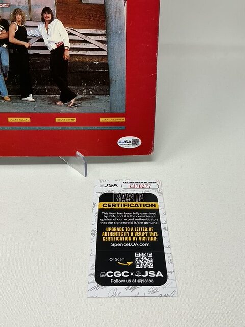 Dave Hlubek Autographed X2 Molly Hatchet Flirtin' with Disaster Vinyl Record JSA COA - Image 6