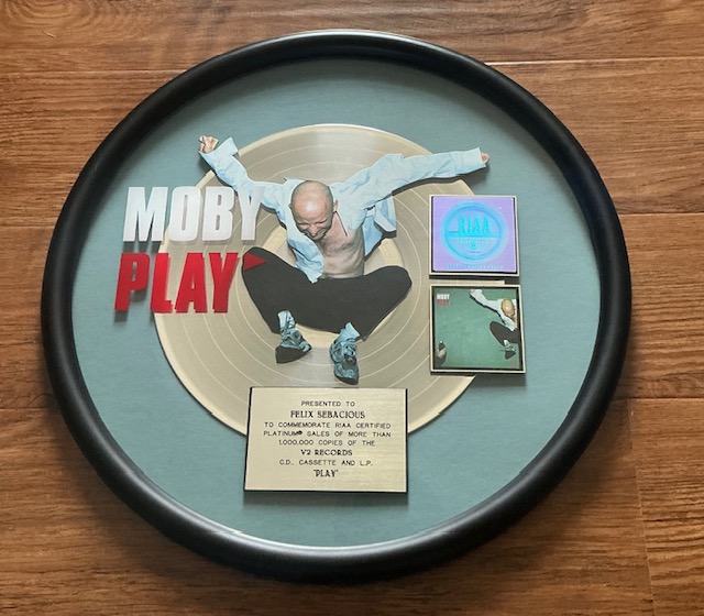 Rare Moby Singer Play Album RIAA Platinum Record Award Over 1 Million Sales