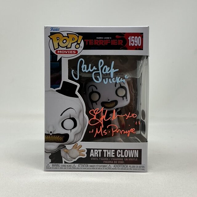 Samantha Scaffidi & Felissa Rose Autographed Art the Clown Terrifier Funko Pop #1590 JSA COA