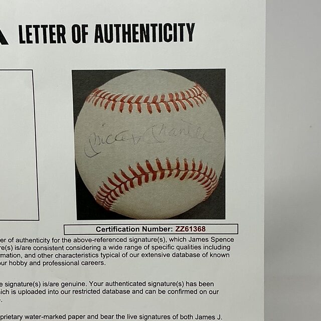 Mickey Mantle Autographed New York Yankees OAL Baseball JSA LOA - Image 9