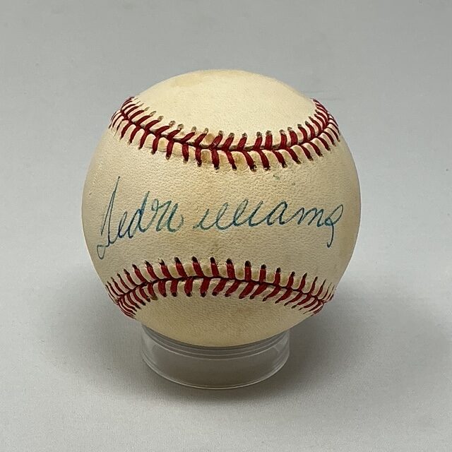 Ted Williams Autographed Boston Red Sox OAL Baseball Beckett BAS