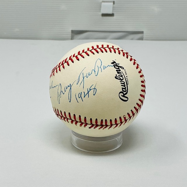 Warren Spahn & Johnny Sain Autographed Pray For Rain ONL Baseball JSA COA - Image 3