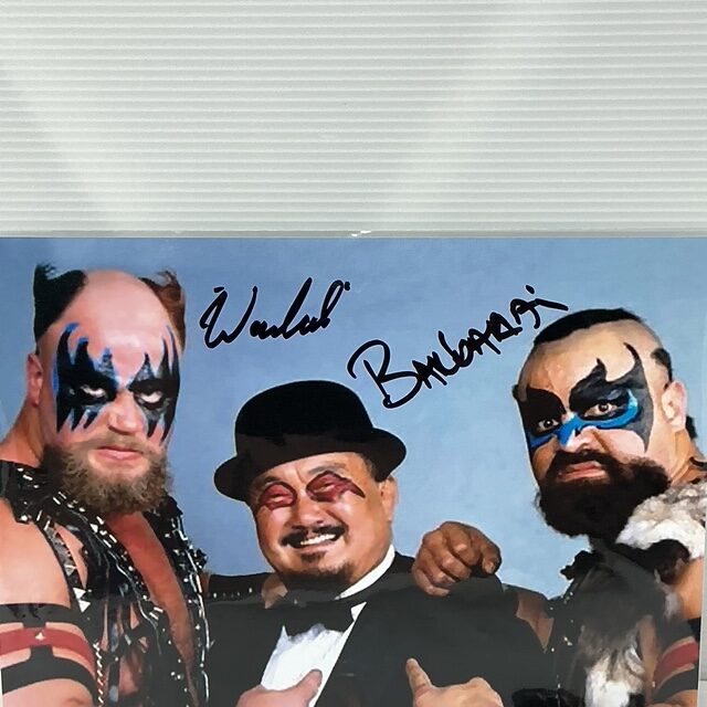 Power of Pain Autographed The Warlord & The Barbarian WWF 8X10 Photograph JSA COA - Image 2