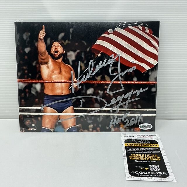 Jim Hacksaw Duggan Autographed Wrestling HOF 2011 8X10 Photograph JSA COA